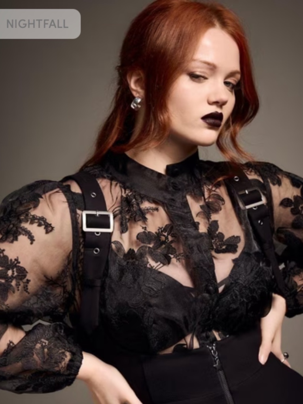 NWT Torrid Size 5 Nightfall Embroidered Mesh Top